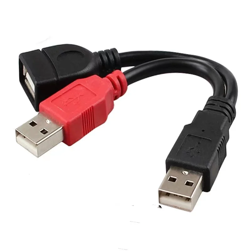 

25cm black color cabletolink factory Double USB 2.0 A male to USB 2.0 A female Y splitter cable, Black, blue, gray, grey, red, white