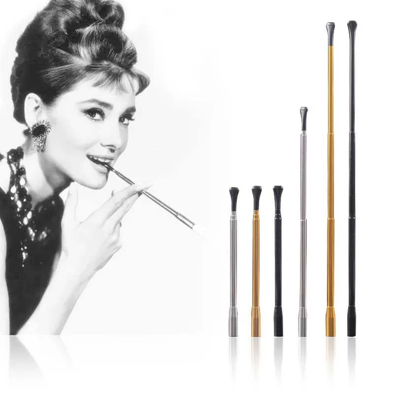 

Factory sell long smoking pipe Cigarette Blunt Holder for Smoker Ladies, Gold, sliver, black