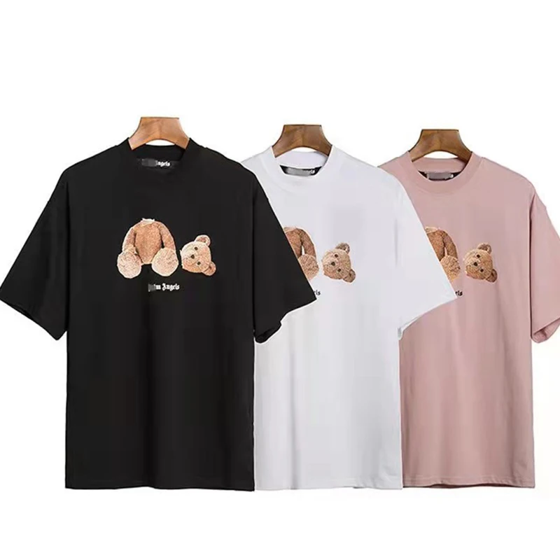 

Printing Bear Short Sleeve Bulk Luxury Tshirt Cotton Plus Size O-Neck Men Shirts for Men Casual, Picture