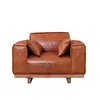 Vintage Leather Square Corner leisure single sofa armchair
