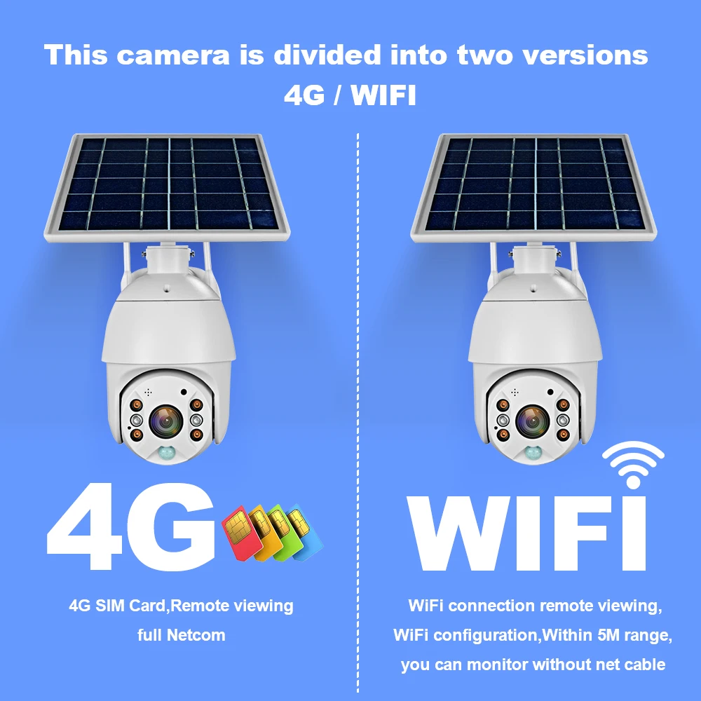 wireless battery powered Solar cctv camera outdoor alert ptz camera wifi or 3G/4G/LTE Sim card network IP security camera