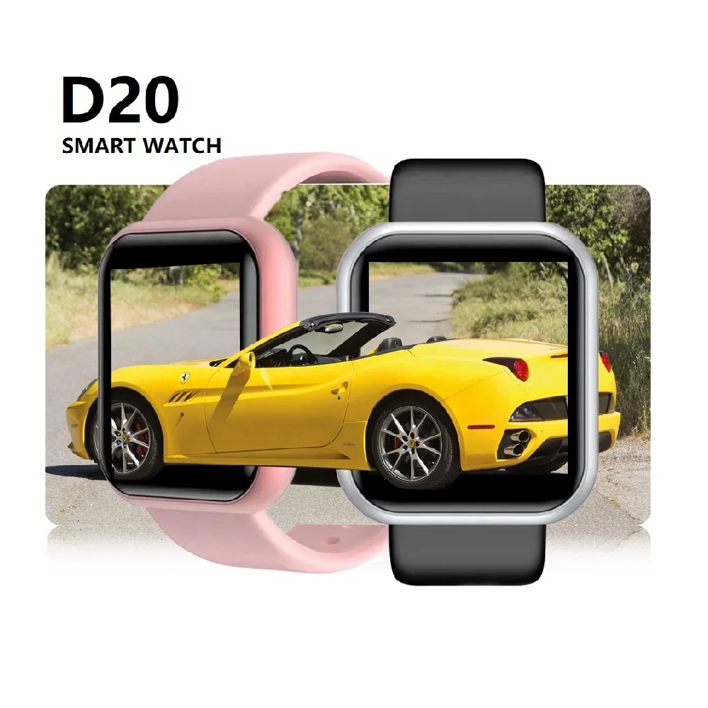 

Amazon D20 Smart Watches Men Waterproof Sport Fitness Tracker Smart Bracelet Blood Pressure Heart Rate Y68 Smartwatch, Silver watch/white strap, black watch/black strap,