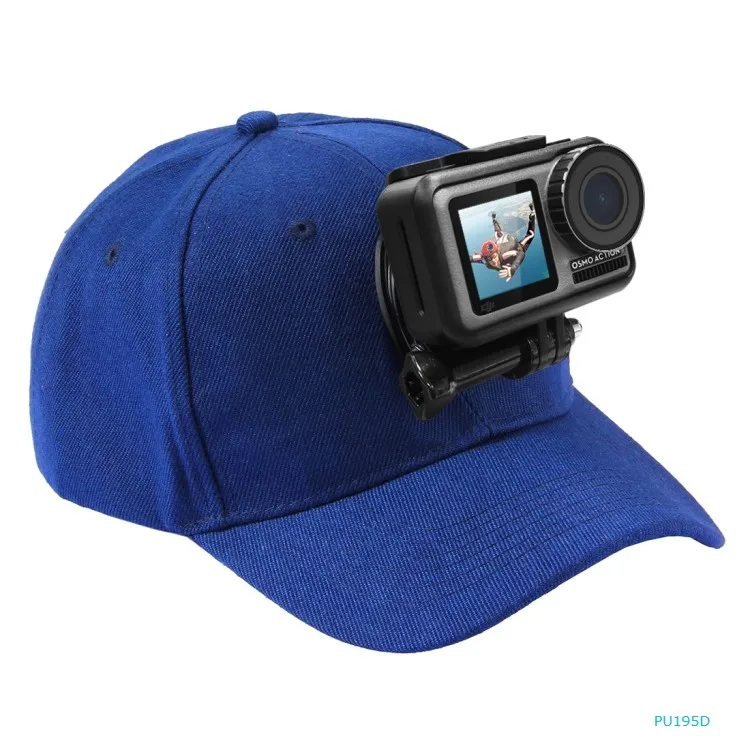 

Fast Shipping PULUZ Baseball Hat with J-Hook Buckle Mount and Screw for GoPro HERO9 Black action camera, Blue, black. red