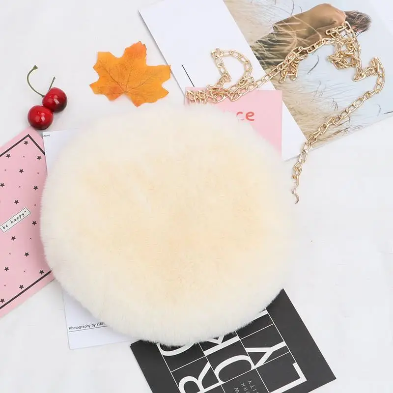 

Faux Fur Women's Small Shoulder Messenger Bag Luxury Designer Soft Plush Ladies Mini Phone Bag Cute Female Warm Crossbody Bag, Different colors