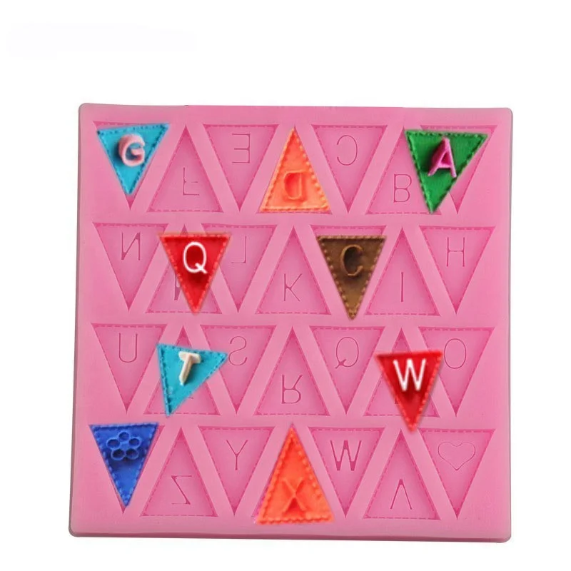 

Flag Design Alphabet Letters Silicone Mold Party Cupcake Fondant Cake Decorating Tools Candy Chocolate Gumpaste Moulds