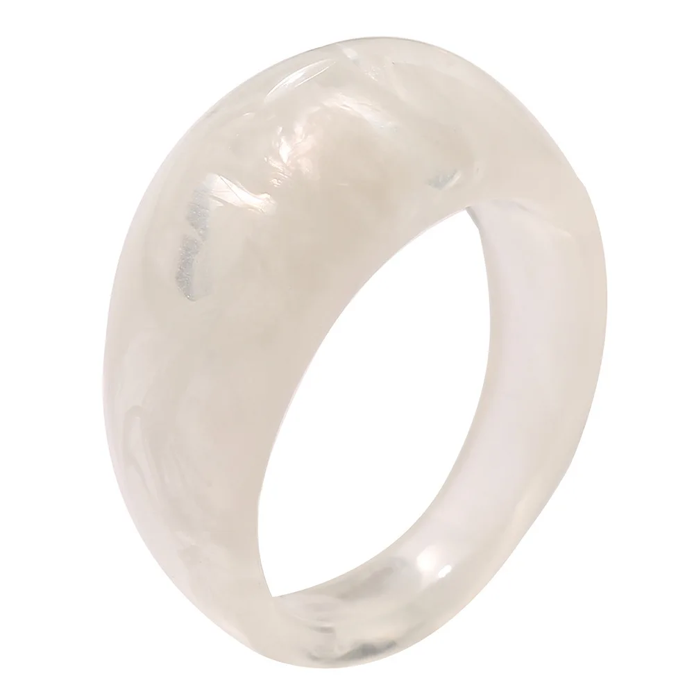 

New Transparent Resin Ring Creative Round Simple Girl Resin Band Ring