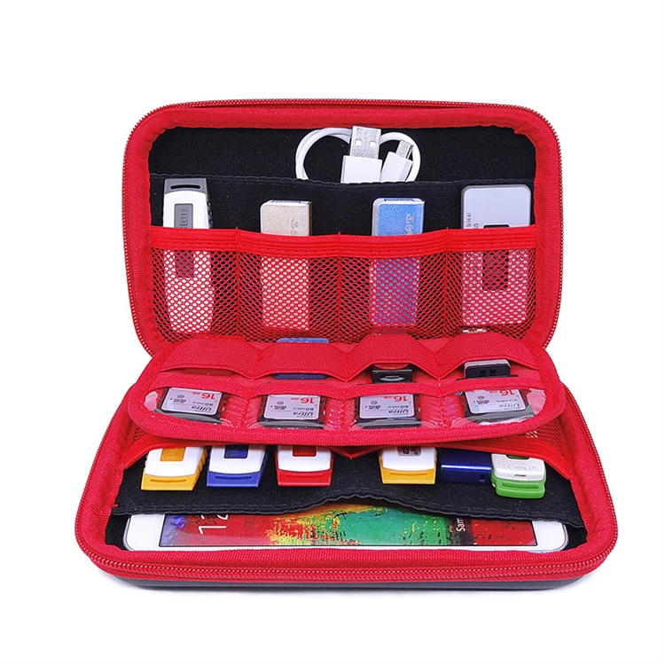 

Multi-purpose digital accessories storage bag mobile phone headset U disk USB shield data cable finishing box eva hard shell pro, Customized color