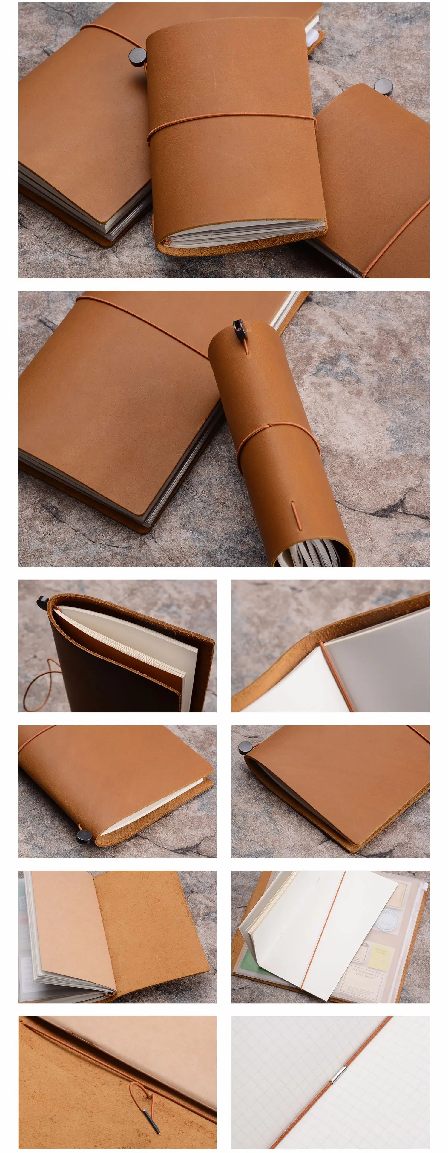 Boshiho Vintage Retro Handmade Leather Lined Journal Refillable Diary ...