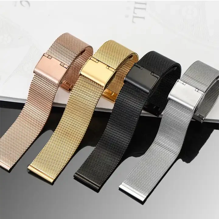 

Electroplated Stainless Steel Watch Strap 10/12/14/16/18/20/22/24mm Milanese Mesh Bracelet for Huawei GT2 GTQuick Release