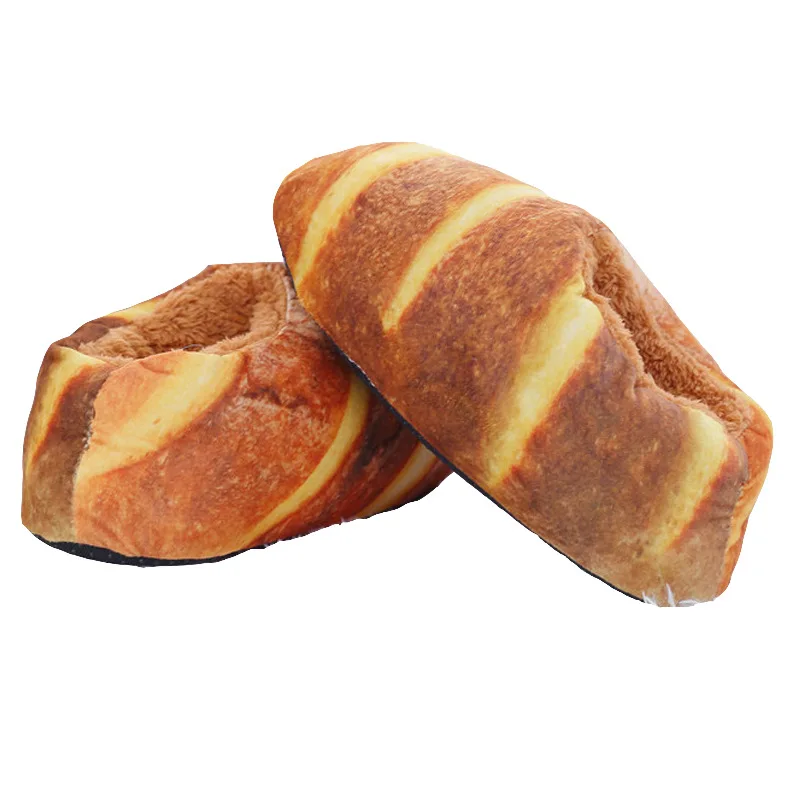 

Personalized Simulation Bread Pantuflas New Food Design Slippers OEM Women Shoes