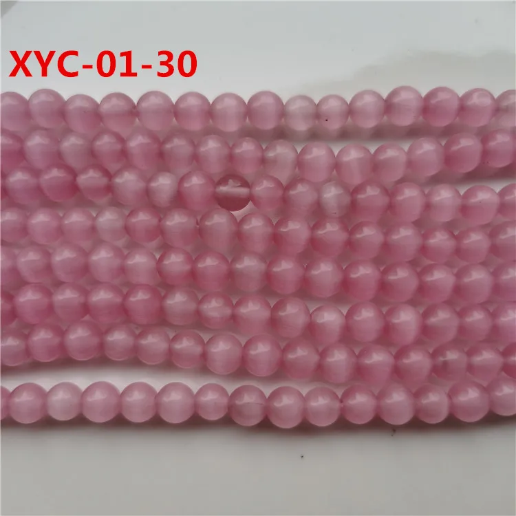 

8mm pink round loose cat's eye beads natural glass cats eye beads