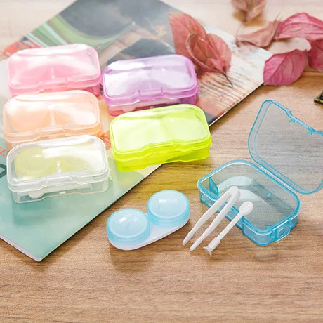 

colorful eyekan cheap and transparent contact lens case combination, Customized