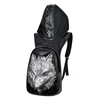 Creative Hat Pu Backpack 3d Wolf Men And Women Outdoor Travel Laptop Bag College Bag Rivet Unisex Backpack Gold/black/silver