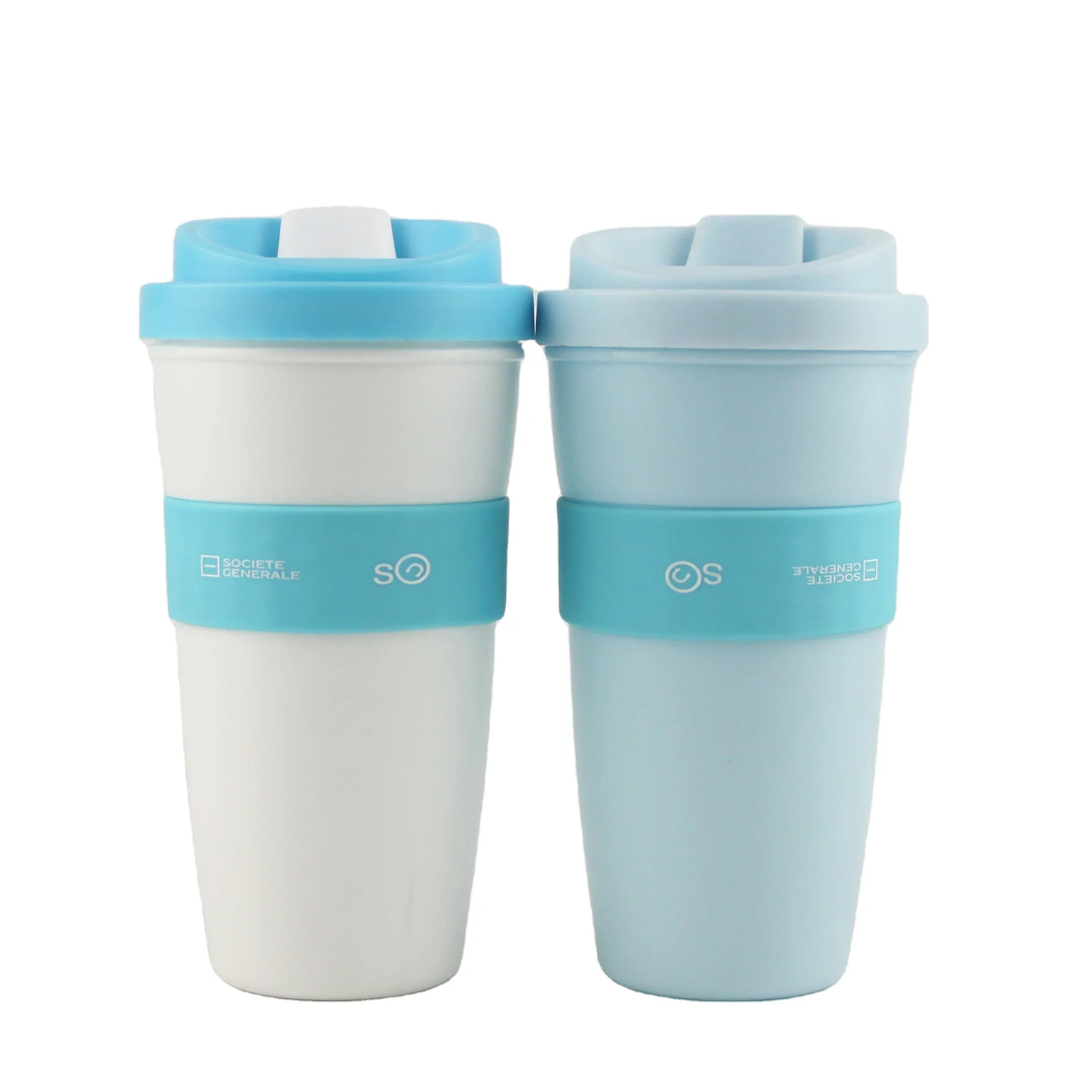 

Logo Custom Plastic Travel Mug Reusable Coffee Cup With Silicon Lid