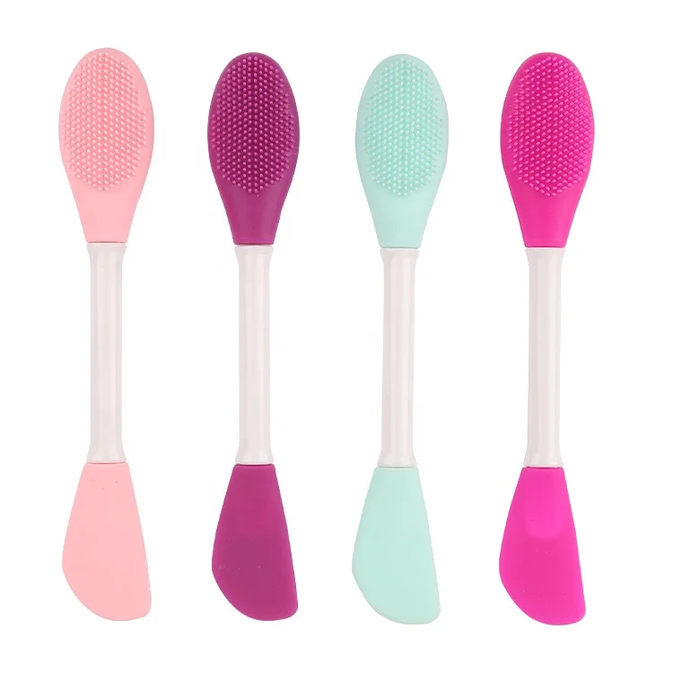 

Double Head Silicone Face Mask Brush Silicone Facial Mud Mask Applicator Brush Mask Beauty Tool for Applying Cream Lotion