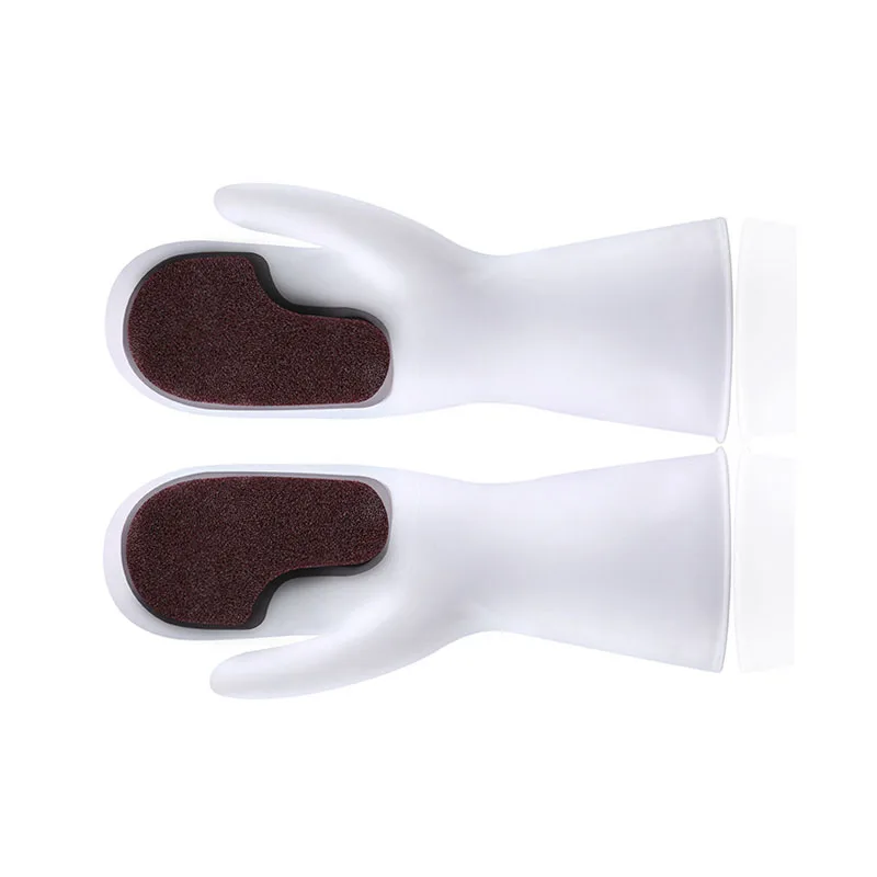 

Novel Magic Brush Dish Cleaning Kitchen Heat Resistant Winter Gloves Custom, White
