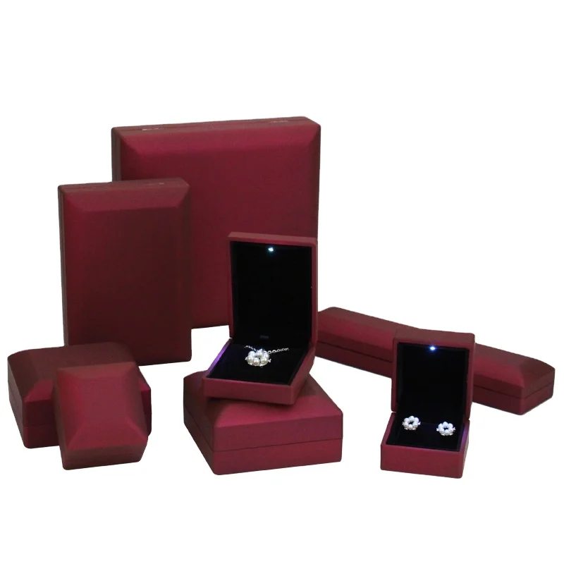 

FSD New High End Red Set Box For Jewelry Earring Boxes And Packaging Jewellery Box Packaging With Logo, Customized