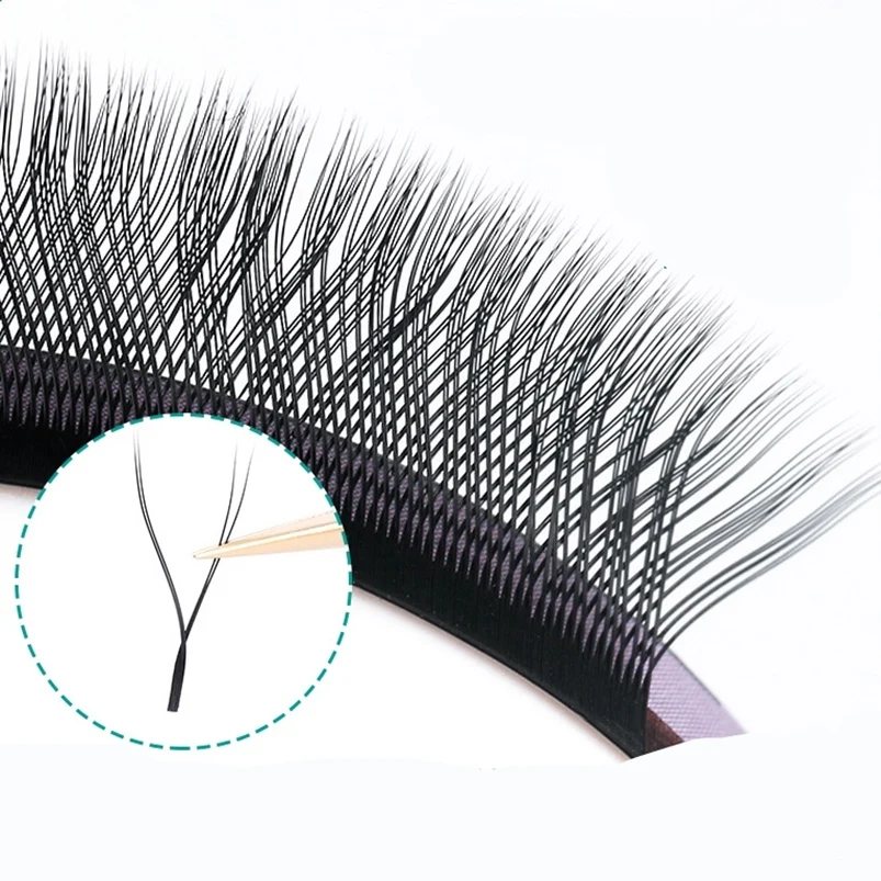 

Premium YY Volume Eyelash Extension 0.05 0.07mm Fluffy Clusters Premade 2D Fans Y shape Lash Extensions, Natural black, brown