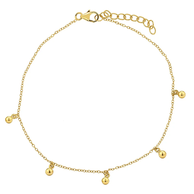 

s925 sterling silver ins small beads anklet for women 2021