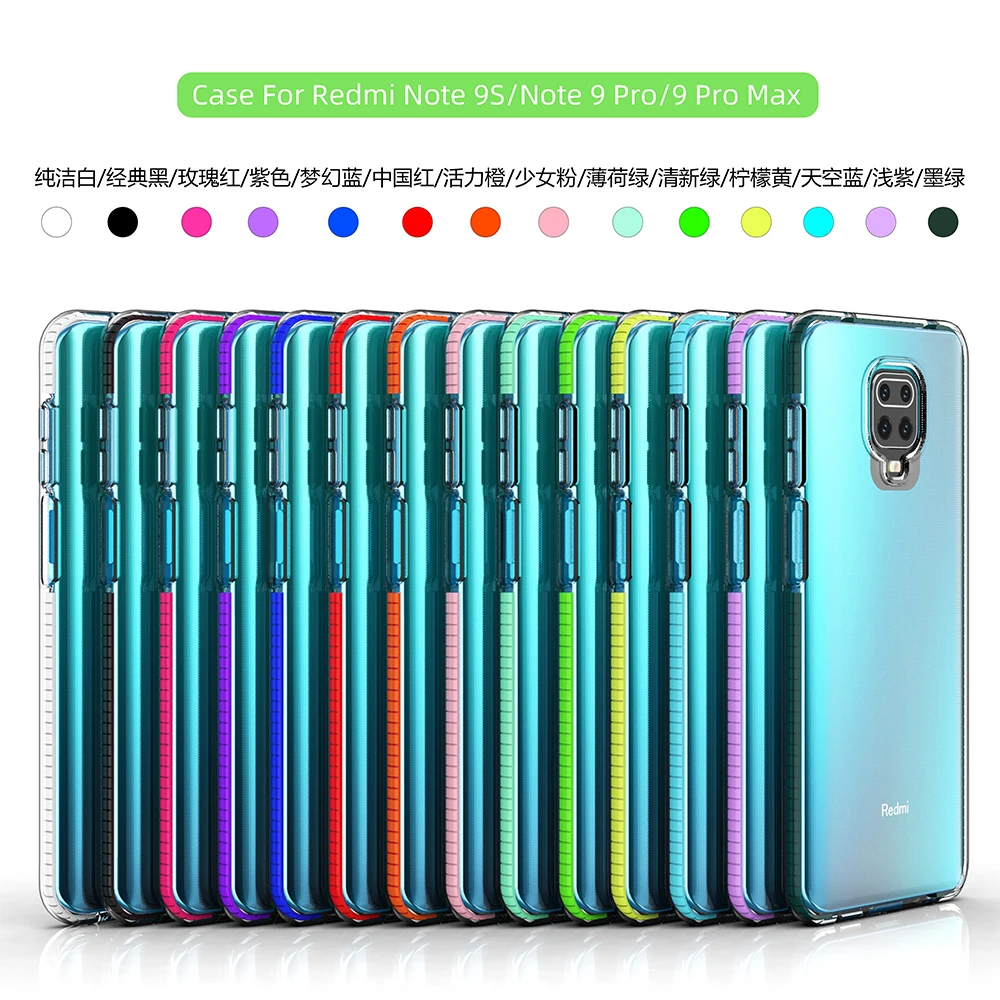 

Ultra Slim Shockproof Transparent Bumper Phone Case For Redmi Note 9 Pro Note 9s Back Cover Case
