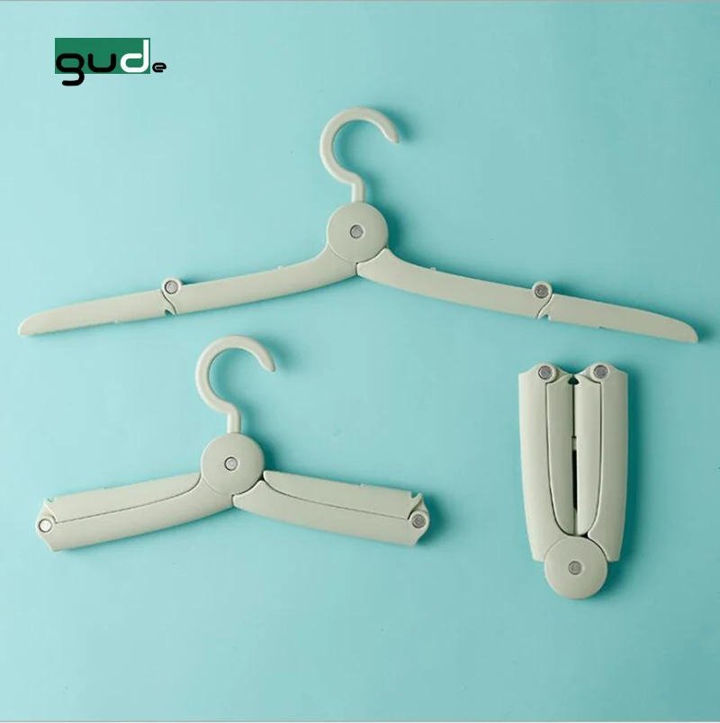 

Hot-selling folding multifunctional clothes hanger hooks foldable clothes hanger, Gray/green/pink