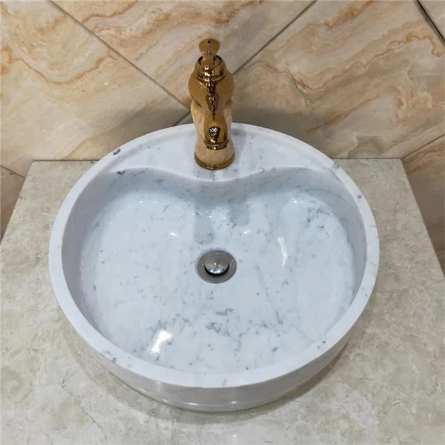 Luxury bathroom hand Wash basin Carrara  white light gray hand made counter top pedestal wall hung stone sink