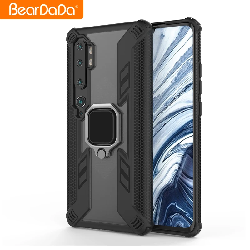 

BearDada tpu pc armor ring holder Transparent clear Shockproof mobile phone case for xiaomi mi cc9 pro cover