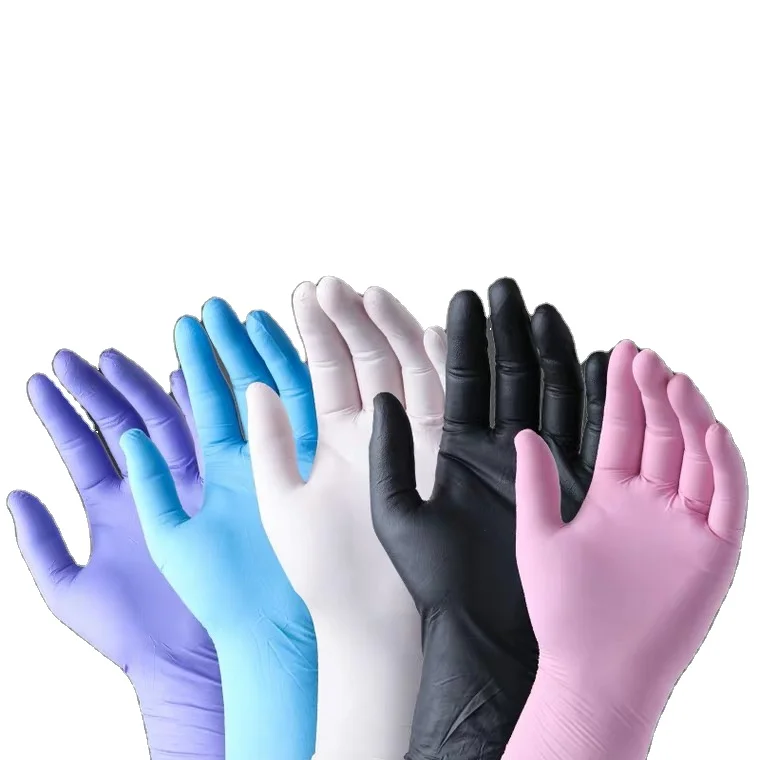 

Wholesale High Quality hygiene laboratory tattoo black nitrile Rubber specially cleaning use-glove, Black ,white,blue