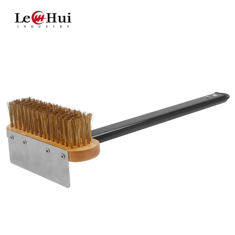 

Pizza Oven Brush with Brass Bristles and Steel Scraper pizza oven brush with116cm detachable aluminium alloy handle