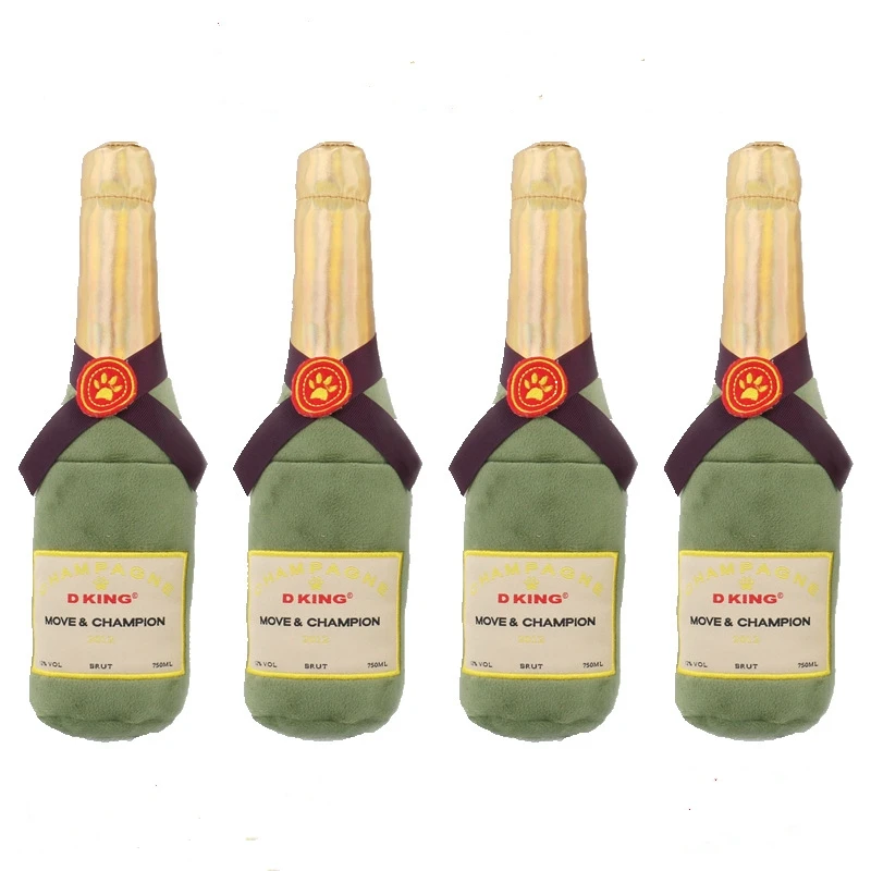 

Manufacturer Customizable Vodka Wine Bottle Champagne Plush Pet Toy Stuffed Toys For Dog Puppy Cats, Accept customized