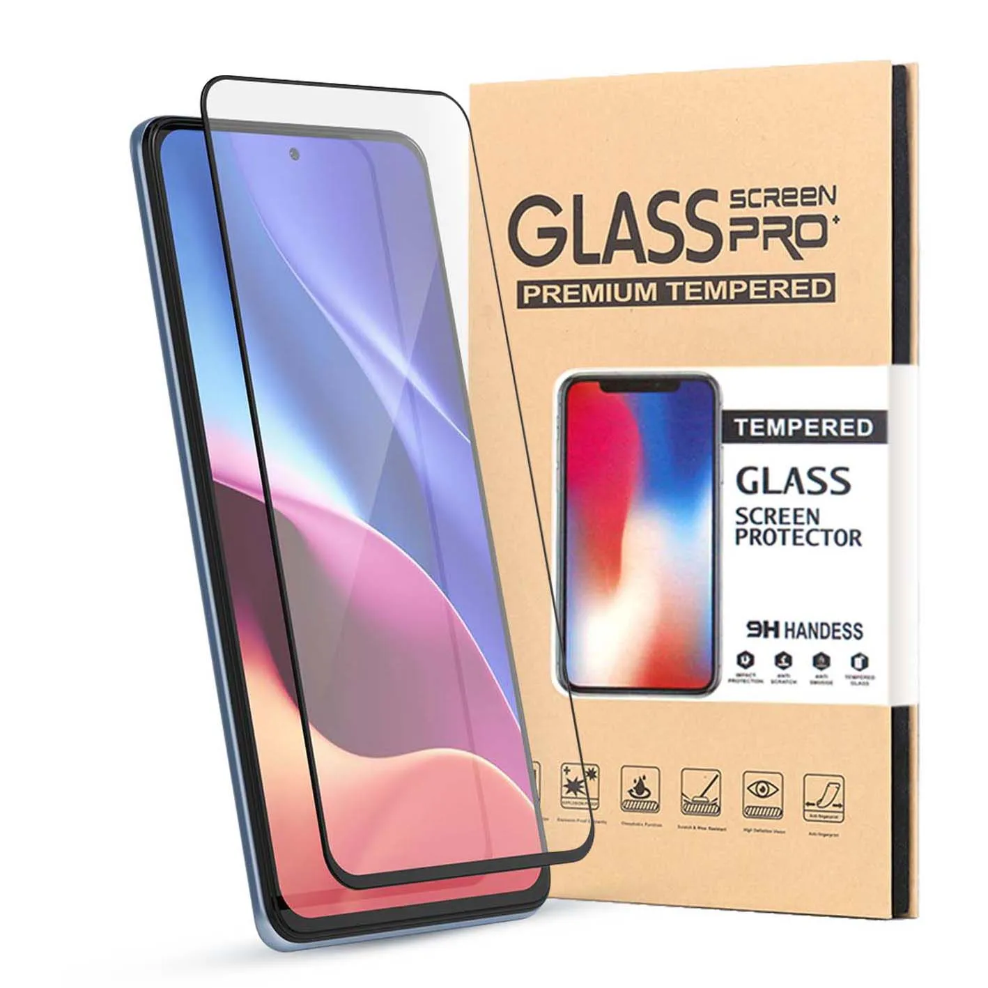 

9H Tempered Glass Screen Protector for Samsung Galaxy M52 M32 M22 M12 F42 F22 F62 F52 F12 5G with retail packaging