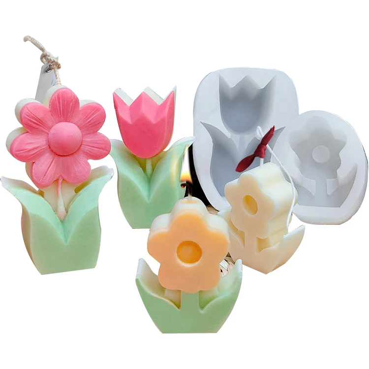 

Salon/Home DIY Use Cube Candle 3d Flower For Cake Silicone Mold