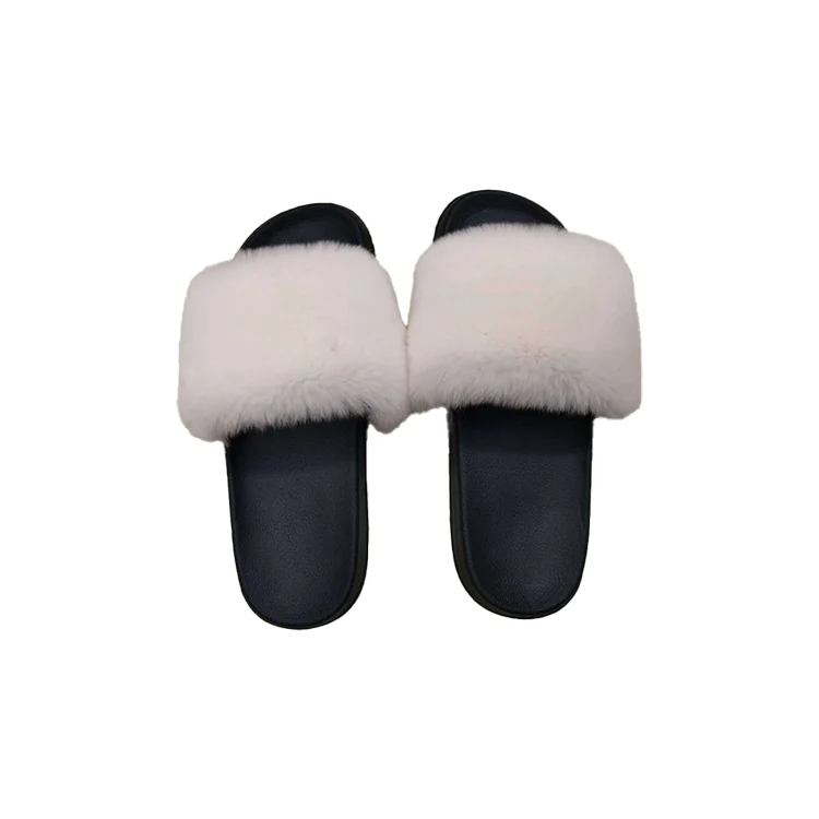 

Factory Direct Luxury Fur Slippers for Women Home Fashion Non Slip Custom Fur Women Slippers, White, green, navy blue, black, rose red