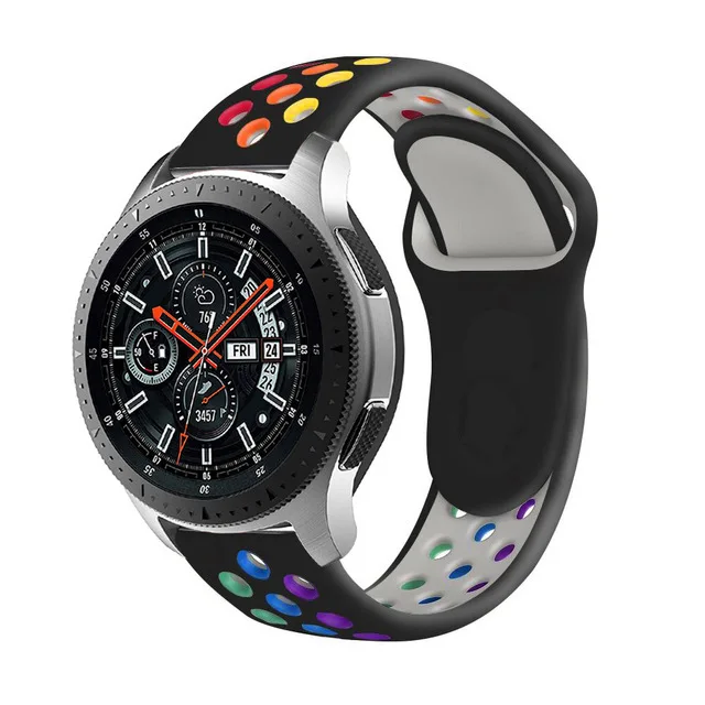 

Lianmi Strap For Samsung Galaxy Watch 3 45mm 41mm Wrist Bracelet Band 20mm 22mm Soft Sport Silicone Rainbow Watch Strap, Multi colors/as the picture shows