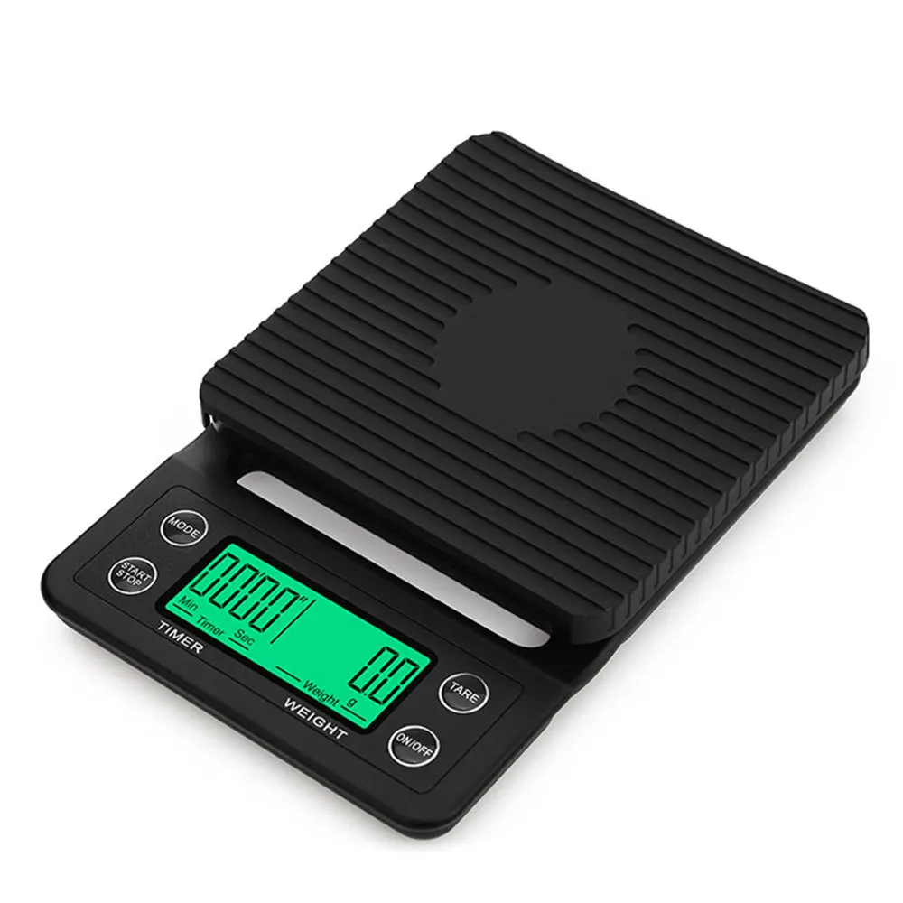 

Kitchen Food Scale Black ABS Plastic LCD Display Drip Coffee Scale Digital coffee scale with timer