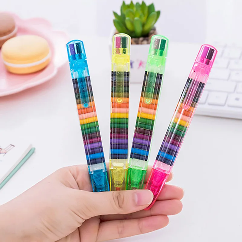 

2Pcs Children's Crayon Multicolor Nontoxic Washable Safety Crayon Pen Kids Drawing Printing Toy 20colors, 20 colors