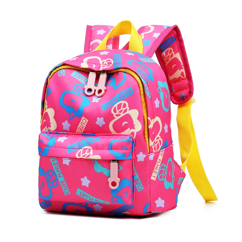 

New Fashion Luxury Cute Polyester Mini Children Bookbags Backpack For Kids Colorful Kindergarten Schoolbag