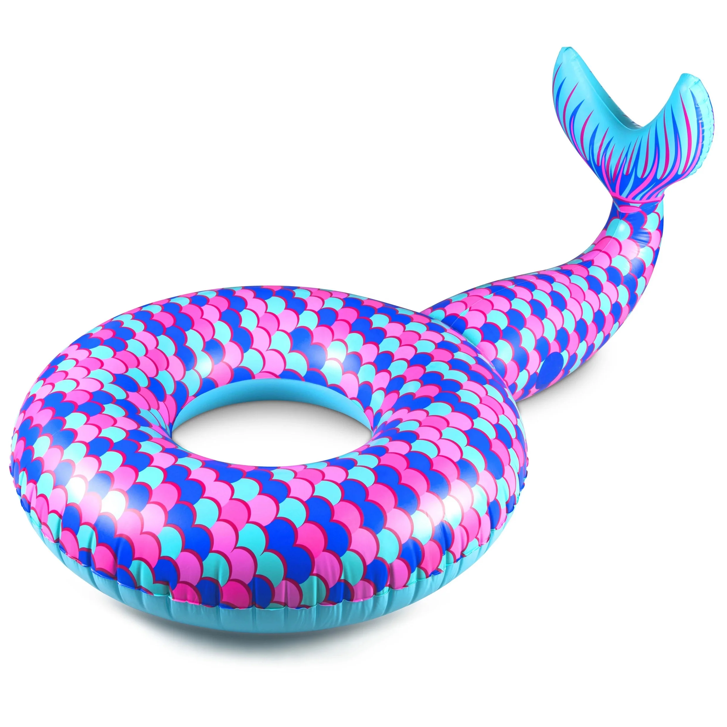 

130cm 180cm Inflatable Mermaid Pool Float Toy Swimming Ring, As photo