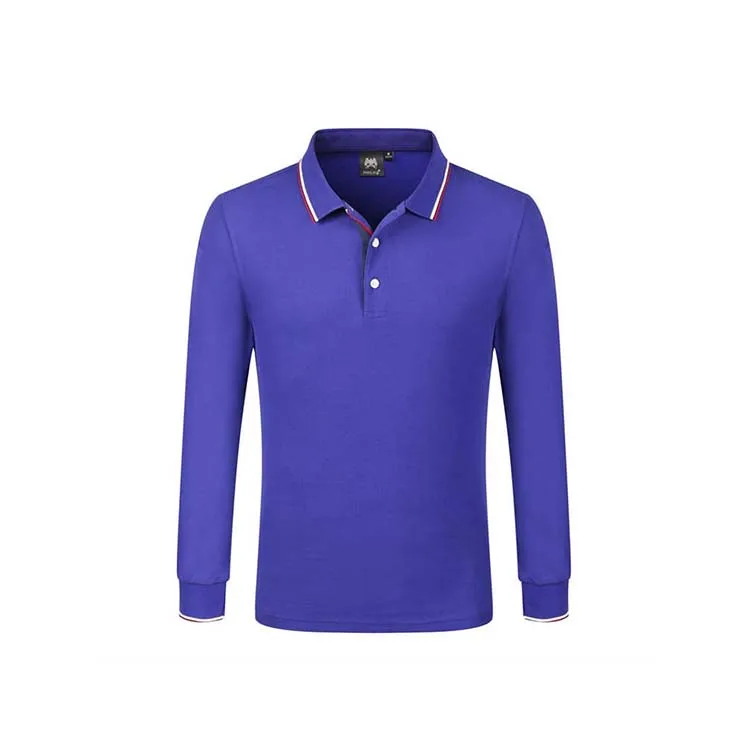 

Low Price Wholesale Fashion Mercerized Cotton Long-Sleeved Polo Shirt For Sale