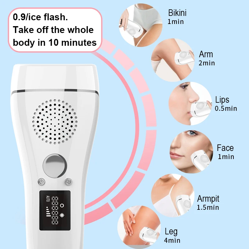 

Gubebeauty hot on AMZ IPL ice freezing household full body laser hair removal depilator mini hair removal for men women with CE, White