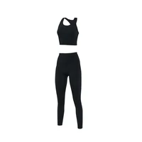 

Stock high coverage gym fitness solid spandex four way stretch quick drying women sportswear yoga sets