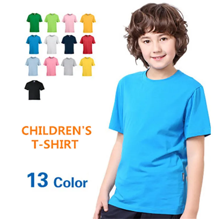 

Best Seller 180 gsm Wholesale Blank 100% Cotton Children Unisex Tee Short Sleeves Kids T Shirts With Custom Logo, Customized color