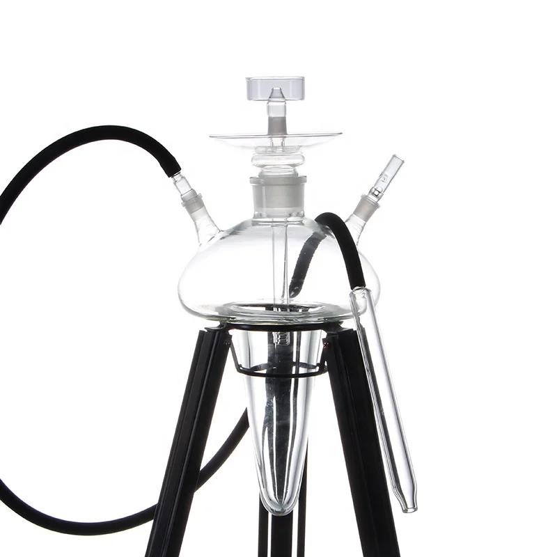 

Wholesale Clear Mushroom Design Jellyfish Shisha Hookah With Metal Stand Rack For Narguile Smoking Lounge Bar Showing