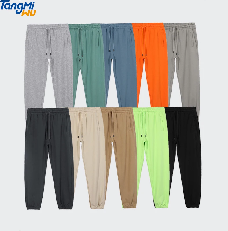 

Wholesale 2021 summer twill cotton 350G men Sweat pants casual sports loose blank plain Joggers pants