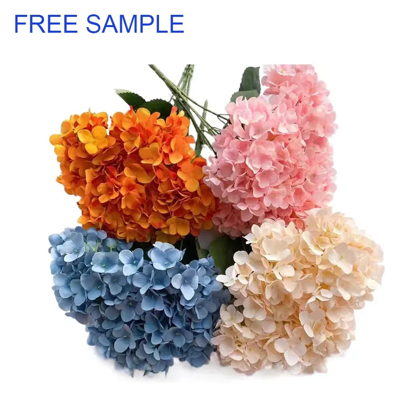 

Wholesale artificial hydrangea flowers white hydrangea artificial flower silk bulk for decoration