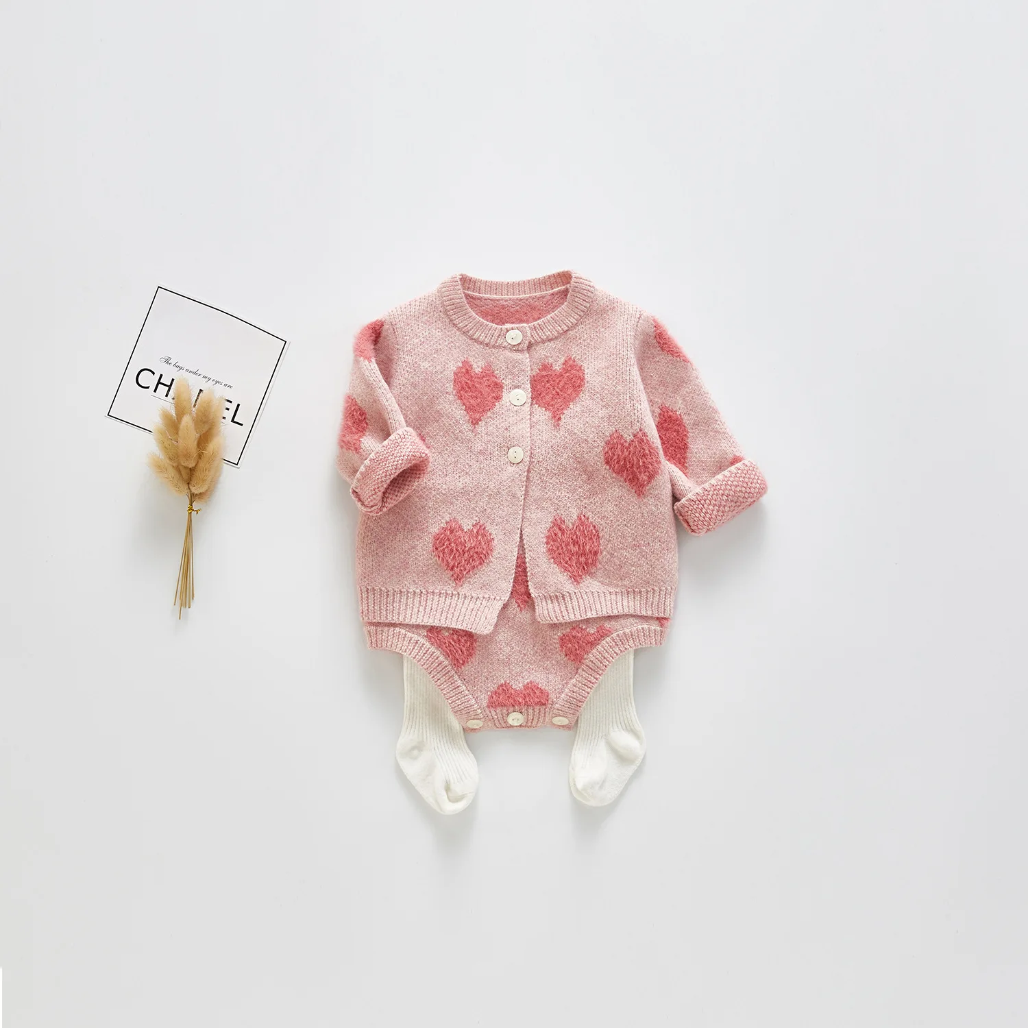 

Newborn Baby Christmas Clothing Dark Gray Flutter Sleeve Jumpers Dresses Infant Toddler Pullover Dress for Winter, Picture shows