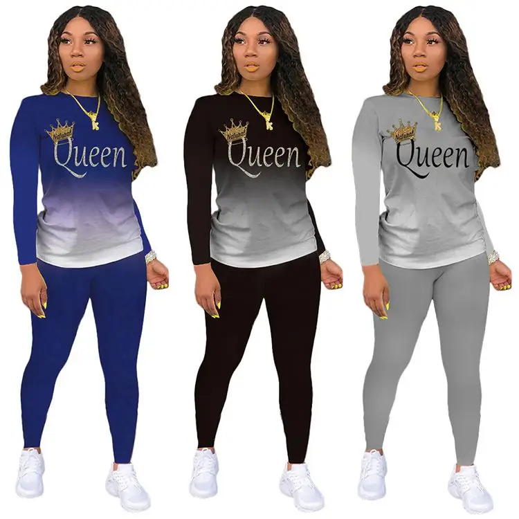 

MOEENCN Fashion Women Casual Letter Print Sport Two Piece Set Women Clothing Of 2 Piece