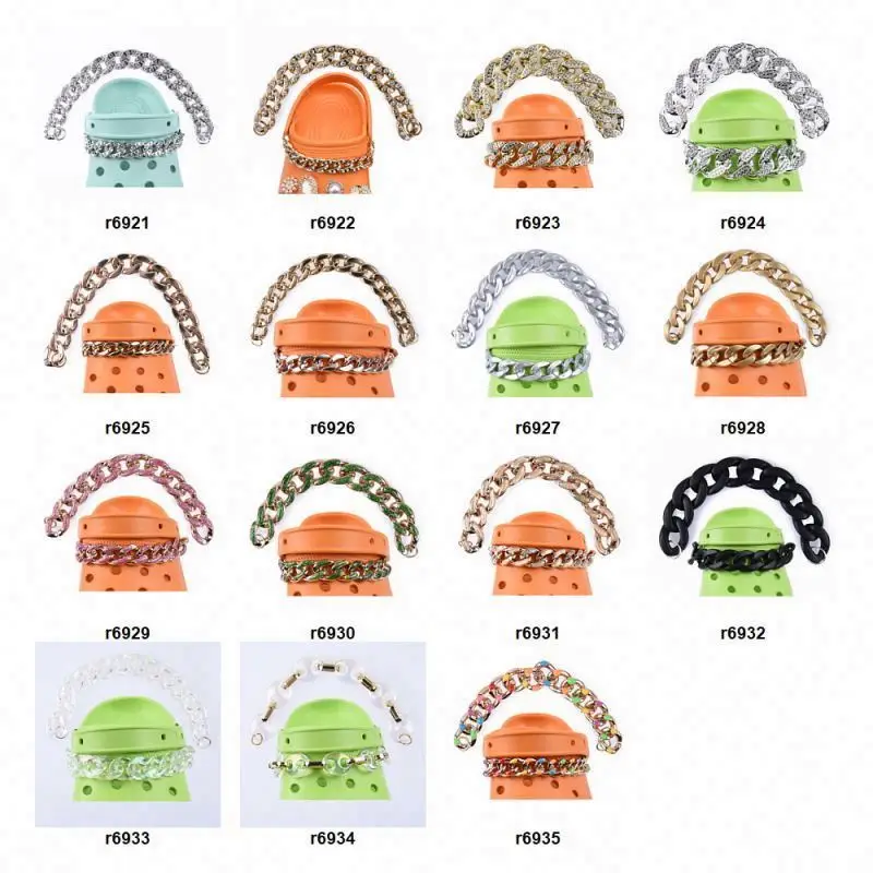 

Wholesale Hign-Class Shiny Shoe Charms chain Decorations Accessories For Shoes