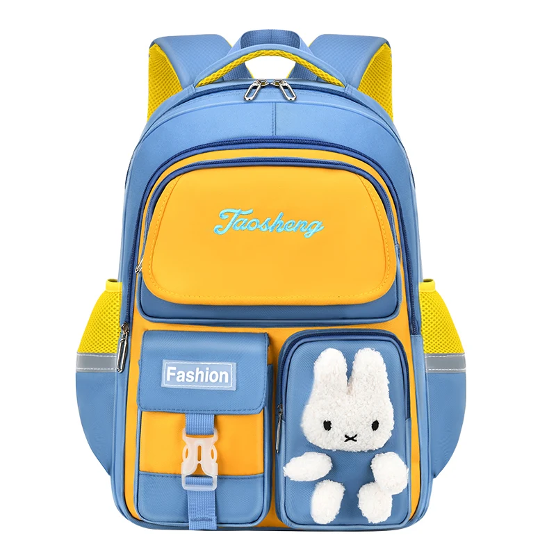 

2023 New cartoon student schoolbag 1-6 grades Black large capacity lightweight shoulder school bag