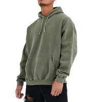 

Wholesale 2020 logo printed Vintage Inspired oversize Green Overdye men hoodie